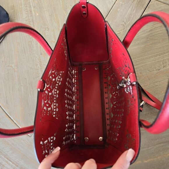 Ermanno Scervino Perforated Leather Crossbody Handbag - Picture 12 of 16